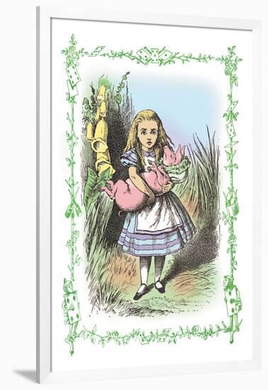 Alice in Wonderland: Alice and the Pig-Baby-John Tenniel-Framed Art Print