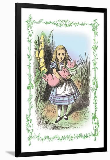 Alice in Wonderland: Alice and the Pig-Baby-John Tenniel-Framed Art Print