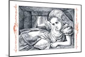 Alice in Wonderland: Alice Grows Large-John Tenniel-Mounted Art Print
