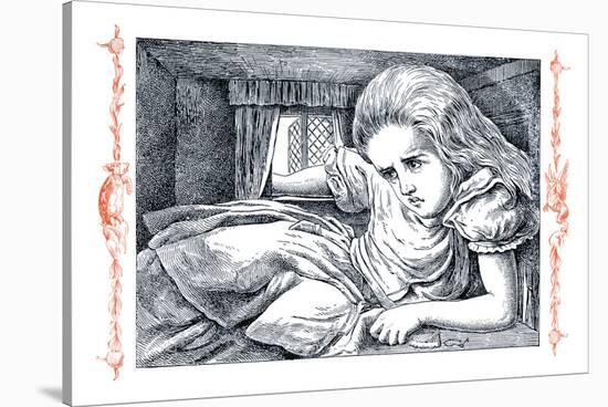 Alice in Wonderland: Alice Grows Large-John Tenniel-Stretched Canvas
