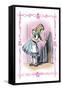 Alice in Wonderland: Alice Tries the Golden Key-John Tenniel-Framed Stretched Canvas