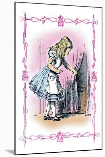 Alice in Wonderland: Alice Tries the Golden Key-John Tenniel-Mounted Art Print