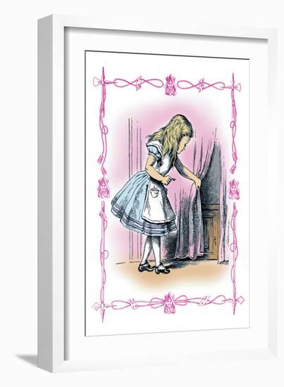 Alice in Wonderland: Alice Tries the Golden Key-John Tenniel-Framed Art Print