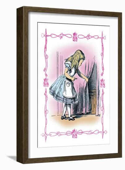 Alice in Wonderland: Alice Tries the Golden Key-John Tenniel-Framed Art Print