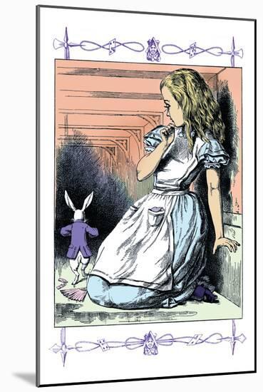Alice in Wonderland: Alice Watches the White Rabbit-John Tenniel-Mounted Art Print