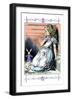 Alice in Wonderland: Alice Watches the White Rabbit-John Tenniel-Framed Art Print