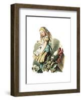 Alice in Wonderland by John Tenniel-Piddix-Framed Art Print