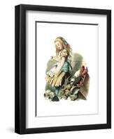 Alice in Wonderland by John Tenniel-Piddix-Framed Art Print