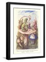 Alice in Wonderland, Caterpillar on Mushroom-null-Framed Art Print