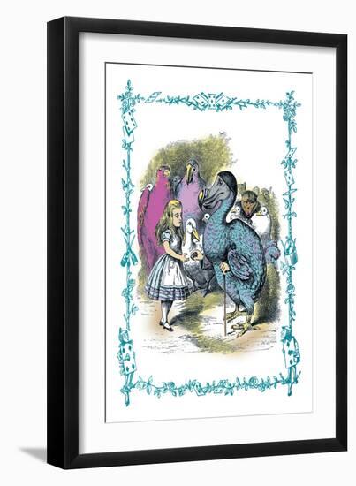 Alice in Wonderland: Dodo Gives Alice a Thimble-John Tenniel-Framed Art Print