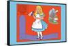 Alice in Wonderland: Drink Me-John Tenniel-Framed Stretched Canvas
