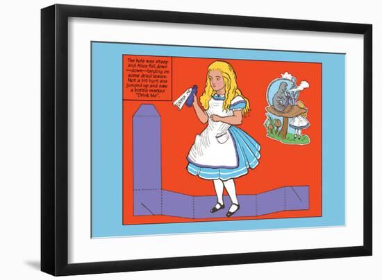 Alice in Wonderland: Drink Me-John Tenniel-Framed Art Print