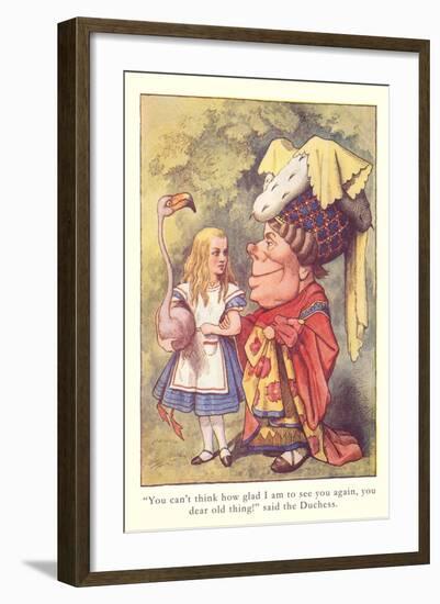 Alice in Wonderland, Duchess and Flamingo-null-Framed Art Print