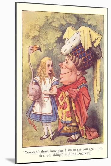 Alice in Wonderland, Duchess and Flamingo-null-Mounted Art Print