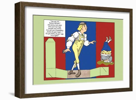 Alice in Wonderland: Father William Stands on His Head-John Tenniel-Framed Art Print