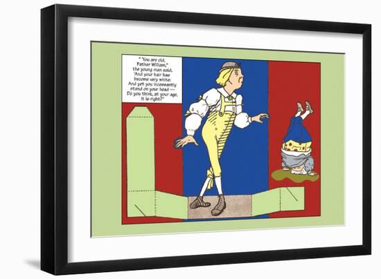 Alice in Wonderland: Father William Stands on His Head-John Tenniel-Framed Art Print