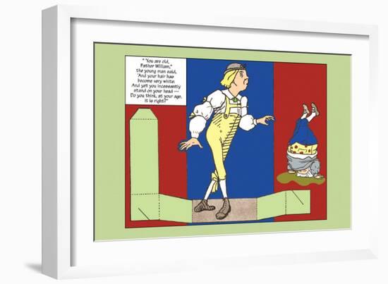 Alice in Wonderland: Father William Stands on His Head-John Tenniel-Framed Art Print