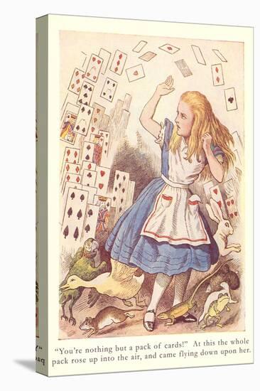 Alice in Wonderland, Flying Cards-null-Stretched Canvas
