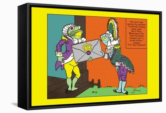 Alice in Wonderland: Frontman and Footman-John Tenniel-Framed Stretched Canvas