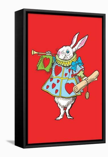 Alice in Wonderland: Horn and Hearts-John Tenniel-Framed Stretched Canvas