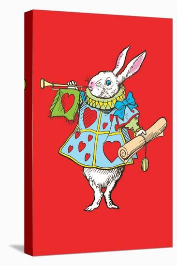 Alice in Wonderland: Horn and Hearts-John Tenniel-Stretched Canvas