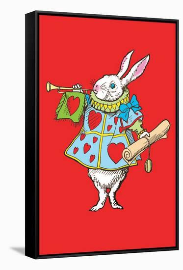 Alice in Wonderland: Horn and Hearts-John Tenniel-Framed Stretched Canvas