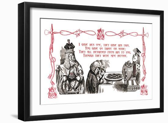 Alice in Wonderland: King and Tarts-John Tenniel-Framed Art Print