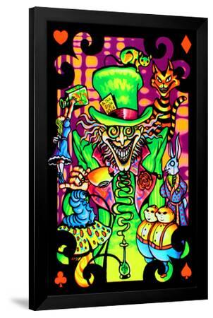 'Alice in Wonderland Mad Hatter Collage Flocked Blacklight Poster Art ...