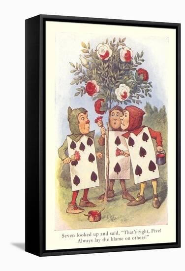 Alice in Wonderland, Painting Roses-null-Framed Stretched Canvas