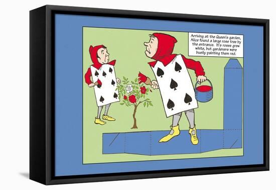 Alice in Wonderland: The Gardeners-John Tenniel-Framed Stretched Canvas