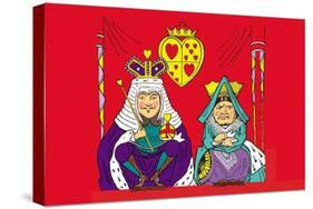 Alice in Wonderland: The King and Queen of Hearts-John Tenniel-Stretched Canvas
