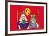 Alice in Wonderland: The King and Queen of Hearts-John Tenniel-Framed Art Print