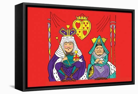 Alice in Wonderland: The King and Queen of Hearts-John Tenniel-Framed Stretched Canvas