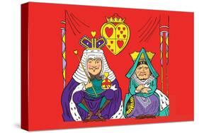 Alice in Wonderland: The King and Queen of Hearts-John Tenniel-Stretched Canvas