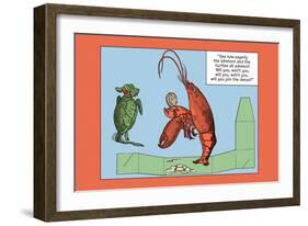 Alice in Wonderland: The Lobster-John Tenniel-Framed Art Print