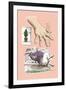 Alice in Wonderland: The White Rabbit and Alice's Big Hand-John Tenniel-Framed Art Print