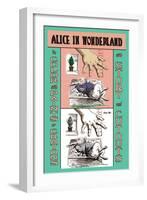 Alice in Wonderland: The White Rabbit and Alice's Big Hand-John Tenniel-Framed Art Print