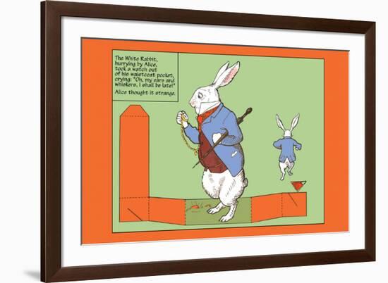 Alice in Wonderland: The White Rabbit-John Tenniel-Framed Art Print