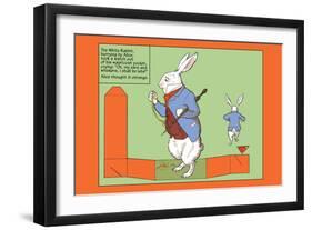 Alice in Wonderland: The White Rabbit-John Tenniel-Framed Art Print