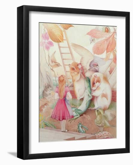 Alice in Wonderland with Peter the Lizard-Charles Maurice Detmold-Framed Giclee Print