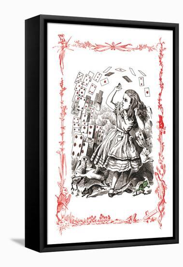 Alice in Wonderland: You're Nothing But a Pack of Cards!-John Tenniel-Framed Stretched Canvas