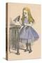 'Alice looking at the bottle with the sign 'drink me''', 1889-John Tenniel-Stretched Canvas