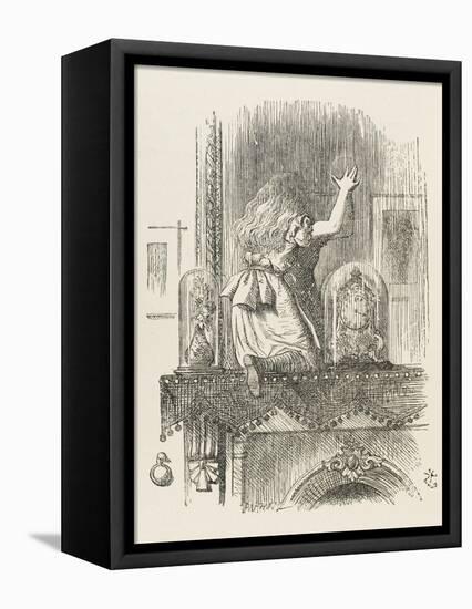Alice Looking Through the Looking Glass 1 of 2: This Side-John Tenniel-Framed Stretched Canvas