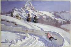 Tobogganing Near the Matterhorn-Alice Maud Fanner-Stretched Canvas