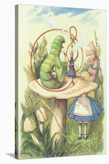 Alice Meets the Caterpillar, Illustration from Alice in Wonderland by Lewis Carroll-John Tenniel-Stretched Canvas
