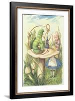 Alice Meets the Caterpillar, Illustration from Alice in Wonderland by Lewis Carroll-John Tenniel-Framed Giclee Print