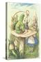 Alice Meets the Caterpillar, Illustration from Alice in Wonderland by Lewis Carroll-John Tenniel-Stretched Canvas