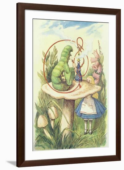 Alice Meets the Caterpillar, Illustration from Alice in Wonderland by Lewis Carroll-John Tenniel-Framed Giclee Print