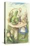 Alice Meets the Caterpillar, Illustration from Alice in Wonderland by Lewis Carroll-John Tenniel-Stretched Canvas