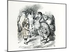 Alice Meets the Dodo, Illustration from Alice's Adventures in Wonderland, by Lewis Carroll, 1865-John Tenniel-Mounted Giclee Print